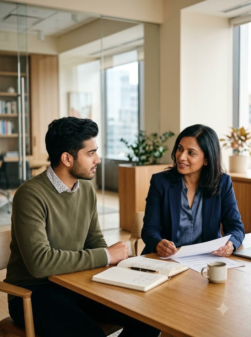 Advisor and student in conversation, representing Next Gen Development